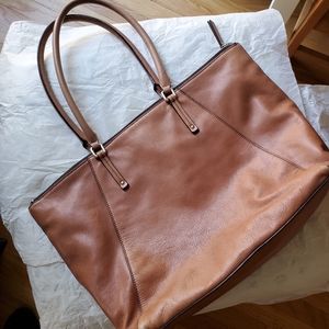 Banana Republic Cognac Jess leather work school tote bag